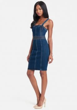 Festival Season Multi Stitch Body Contour Denim Dress