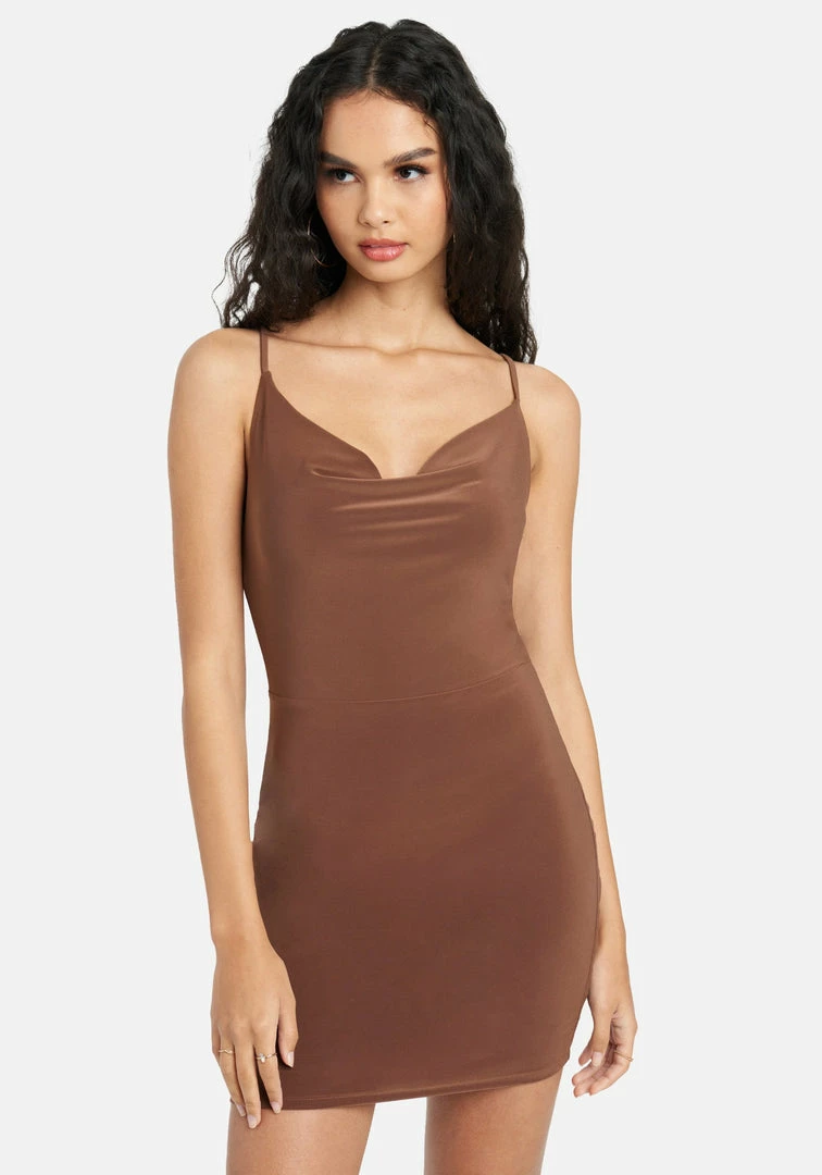 JUMP Slinky Cowl Neck Mini Dress 1 JUMP Slinky Cowl Neck Mini Dress