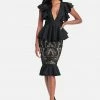JUMP New Lace Ruffle Peplum Pencil Dress