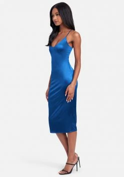 JUMP Clothing Strappy Back Satin Midi Dress