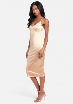 JUMP Strappy Back Satin Midi Dress Best Sellers