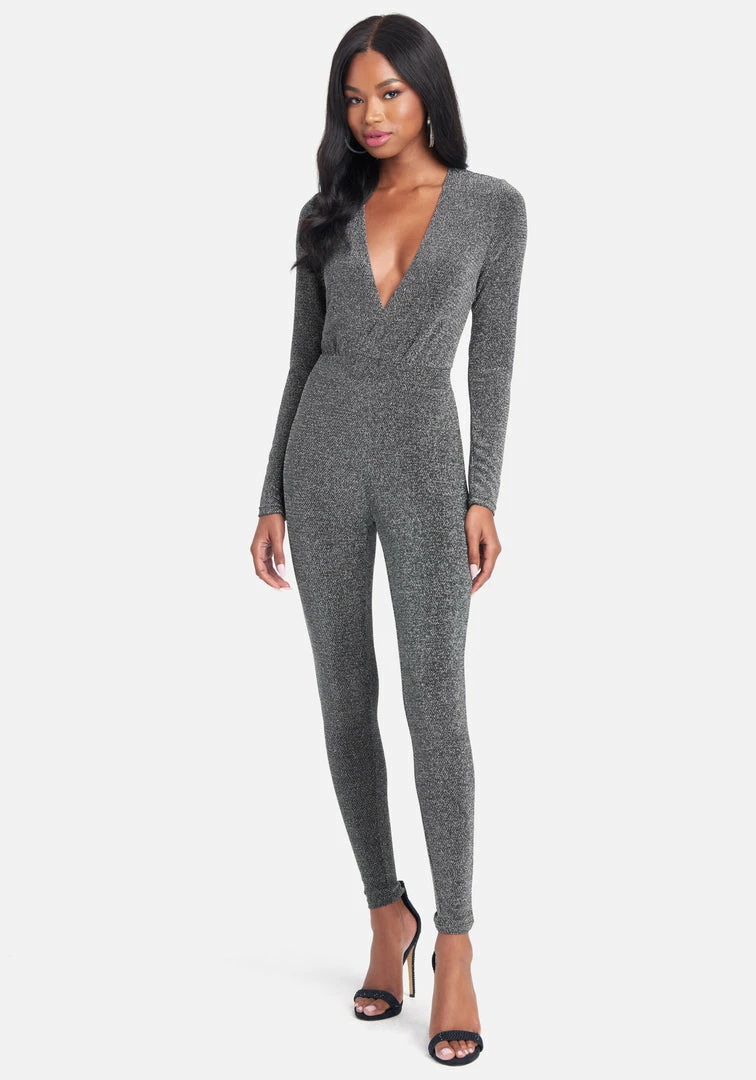JUMP Plunge Neck Sparkle Catsuit 1 JUMP Plunge Neck Sparkle Catsuit