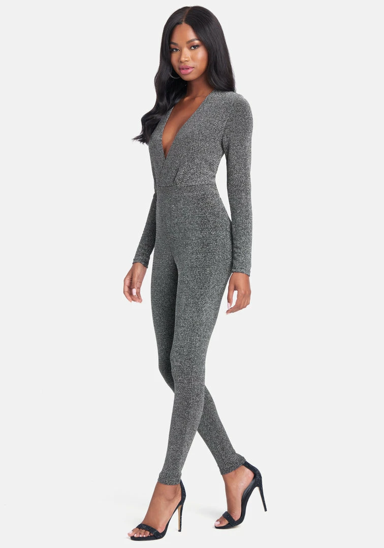 JUMP Plunge Neck Sparkle Catsuit 2 JUMP Plunge Neck Sparkle Catsuit