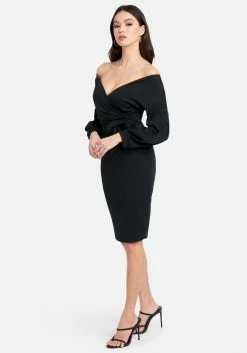 JUMP Off Shoulder Puff Sleeve Pencil Dress Best Sellers