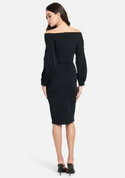 JUMP Off Shoulder Puff Sleeve Pencil Dress Best Sellers