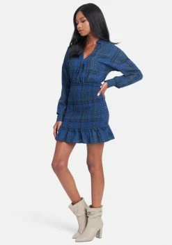 JUMP Smocked Plaid Shirtdress Clothing