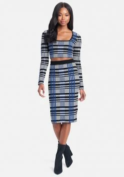 JUMP Clothing Plaid Long Sleeve Two Piece Sweater Dress