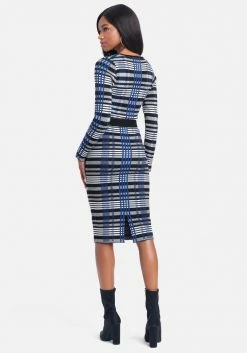 JUMP Clothing Plaid Long Sleeve Two Piece Sweater Dress