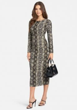 JUMP Printed Open Back Ankle Dress