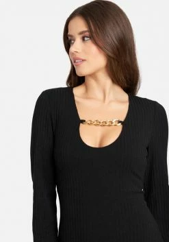 JUMP Clothing Chain Detail Rib Dress