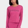 ONE STEP UP BOL Bebe Logo Sequin Long Sleeve Top