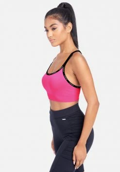 ONE STEP UP BOL Bebe Sport Contrast Logo Racerback Sport Bra