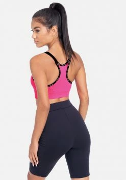 ONE STEP UP BOL Bebe Sport Contrast Logo Racerback Sport Bra