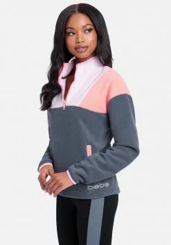 ONE STEP UP BOL Bebe Logo Fleece Color Block Pullover