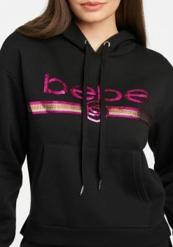 ONE STEP UP BOL Logo Bebe Sport Sequin Stripe Pullover