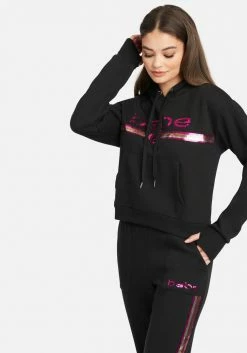 ONE STEP UP BOL Logo Bebe Sport Sequin Stripe Pullover