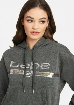 ONE STEP UP BOL Bebe Sport Sequin Stripe Pullover Logo