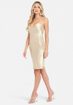 JUMP V-Neck Satin Slip Dress Clothing