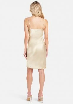 JUMP V-Neck Satin Slip Dress Clothing