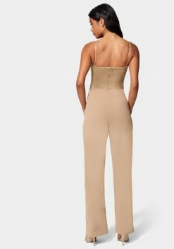 Night Out Faux Leather Open Leg Jumpsuit