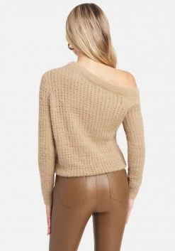 TC Off Shoulder Open Knit Sweater Top Best Sellers