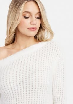 TC Off Shoulder Open Knit Sweater Top Best Sellers