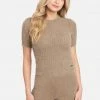 TC Soft Yarn Open Knit Short Sleeve Sweater Top
