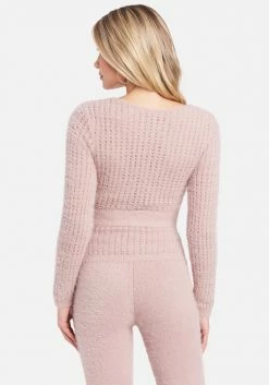 TC Soft Yarn Open Knit Surplice Sweater Top Clothing