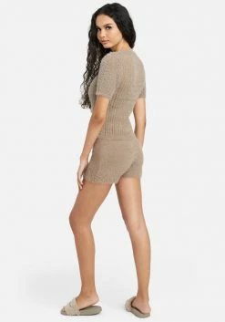 TC Soft Yarn High Waisted Sweater Short