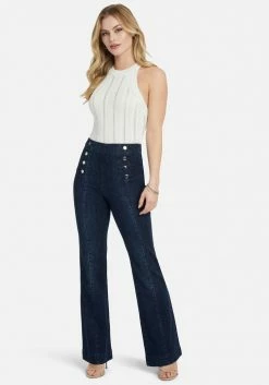 TC Night Out High Waist Button Detail Wide Leg Jeans