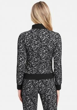 TC Bebe Logo Leopard Printed Zip Up Jacket