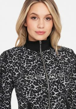 TC Bebe Logo Leopard Printed Zip Up Jacket
