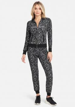 TC Bebe Logo Leopard Printed Zip Up Jacket