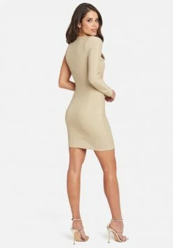 JUMP Metallic One Sleeve Mini Dress Clothing