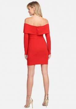 JUMP Clothing Off Shoulder V Neck Mini Dress