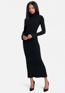 JUMP Bell Sleeve Turtleneck Midi Dress