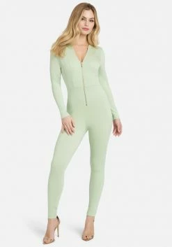 JUMP Clothing Basic Knit Zip-Up Catsuit