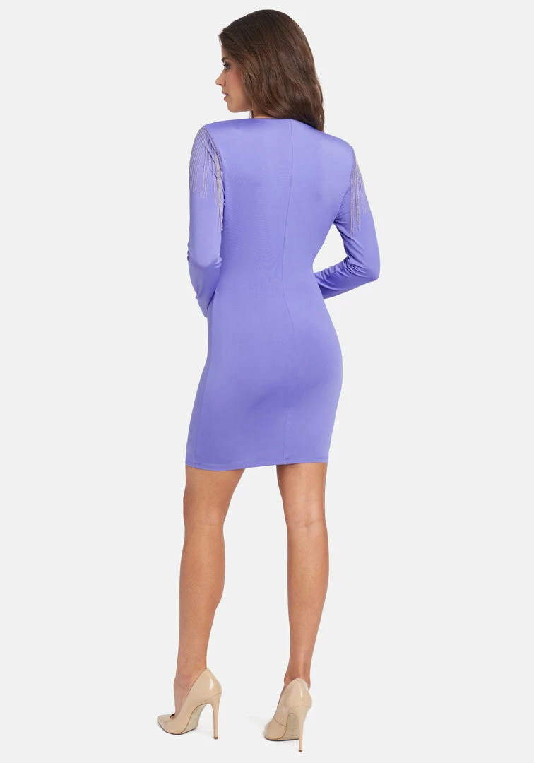 JUMP Fringe Trim V-Neck Mini Dress 3 JUMP Fringe Trim V-Neck Mini Dress