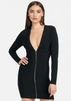 JUMP Corset Long Sleeve Bandage Dress