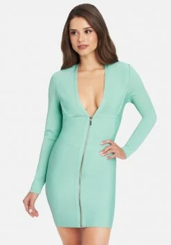 JUMP Bandage Dresses Corset Long Sleeve Bandage Dress