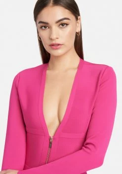 JUMP Bandage Dresses Corset Long Sleeve Bandage Dress