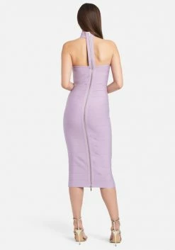 JUMP Bandage Dresses Choker Neck Bandage Midi Dress