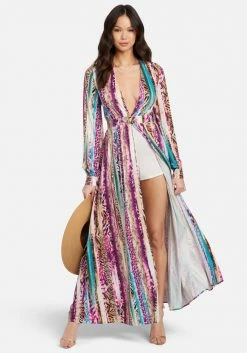 JUMP Print Shop Deep V Printed Maxi Dress