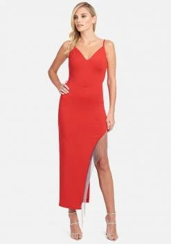 JUMP Fringe Detail High Slit Dress Best Sellers