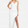 JUMP Fringe Detail High Slit Dress Bridal