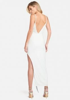 JUMP Fringe Detail High Slit Dress Bridal