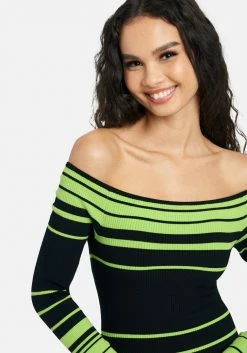 JUMP Print Shop Geo Stripe Neon Sweater Dress