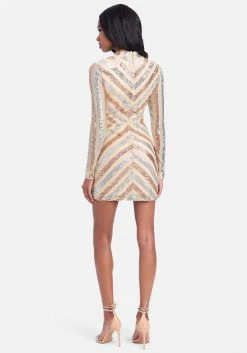 JUMP Bridal Stripe Sequin Mini Dress