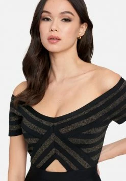 JUMP Off Shoulder Bandage Midi Dress Bandage Dresses