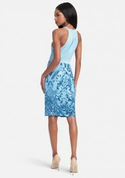 JUMP Bridal Drapey Sequin Dress